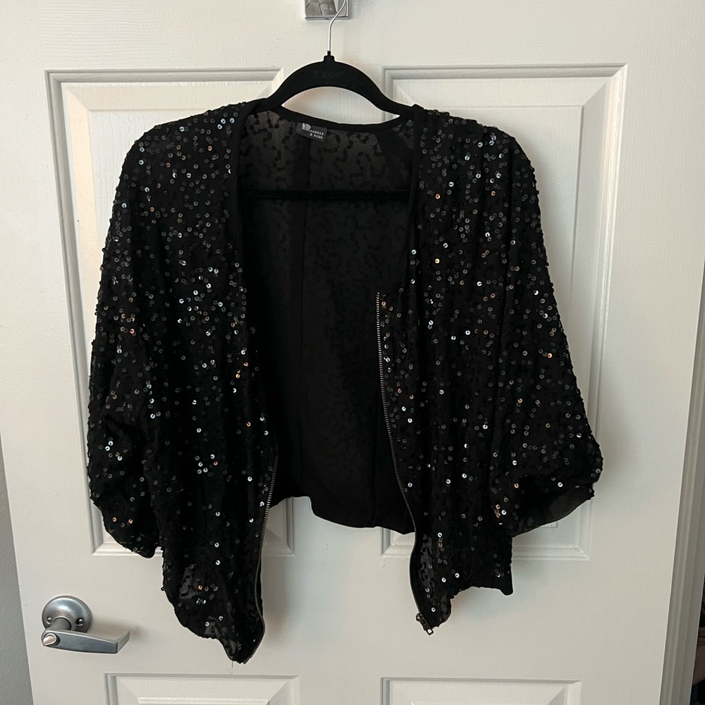 Sparkle & Fade Black Sequin Shrug